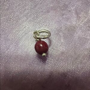 James Avery Dark Red Elegant Silver and Red Bead